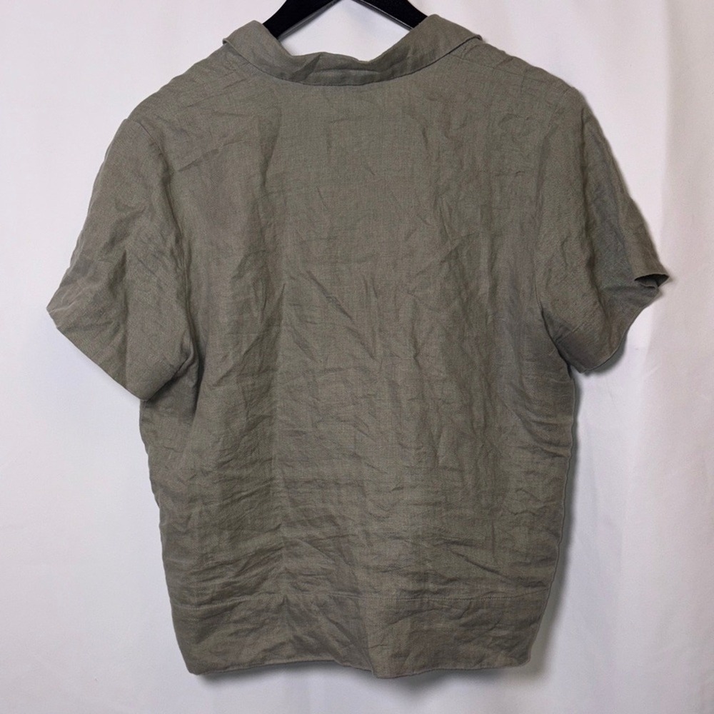 Everlane Linen Button Down Shirt Women's M Sage Green 100% European Flax - Picture 4 of 11